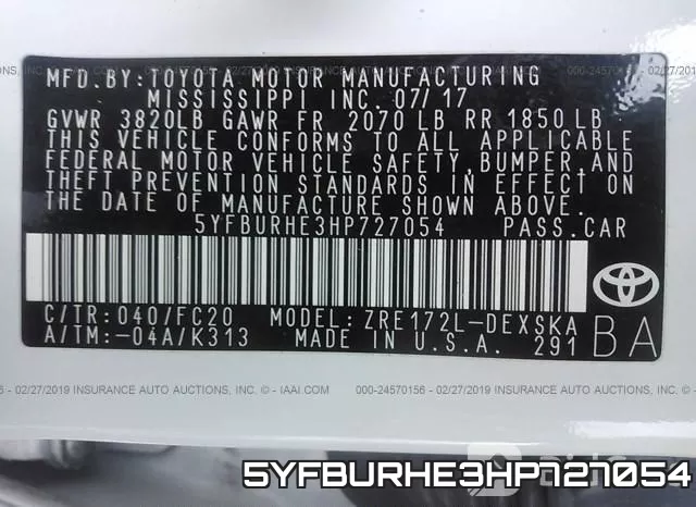 5YFBURHE3HP727054 фото 10