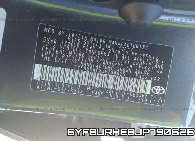 5YFBURHE8JP790625 фото 9