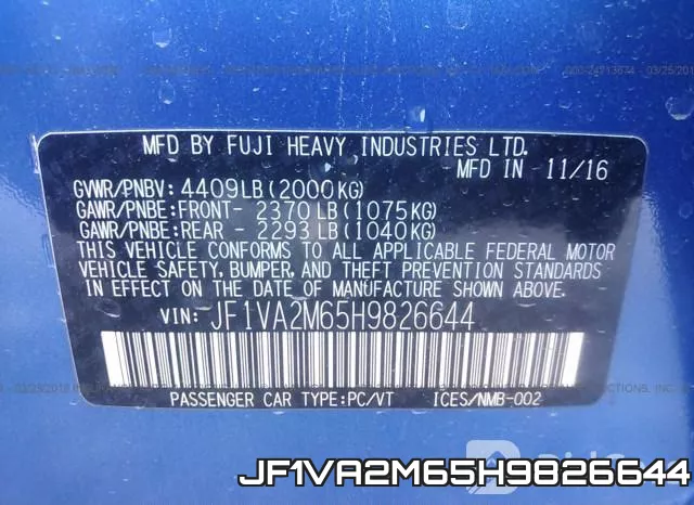 JF1VA2M65H9826644 фото 10