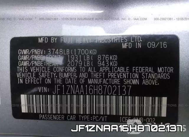JF1ZNAA16H8702137 фото 10