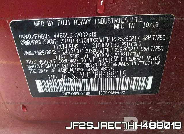 JF2SJAEC7HH488019 фото 10