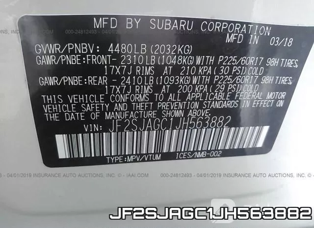 JF2SJAGC1JH563882 фото 10