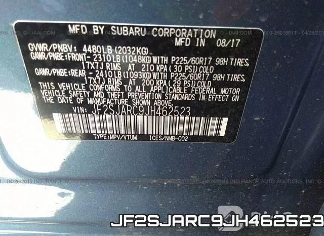 JF2SJARC9JH462523 фото 10