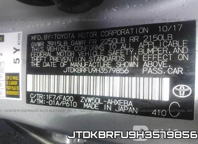 JTDKBRFU9H3579856 фото 10