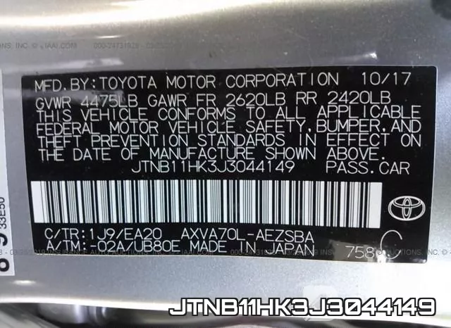 JTNB11HK3J3044149 фото 10