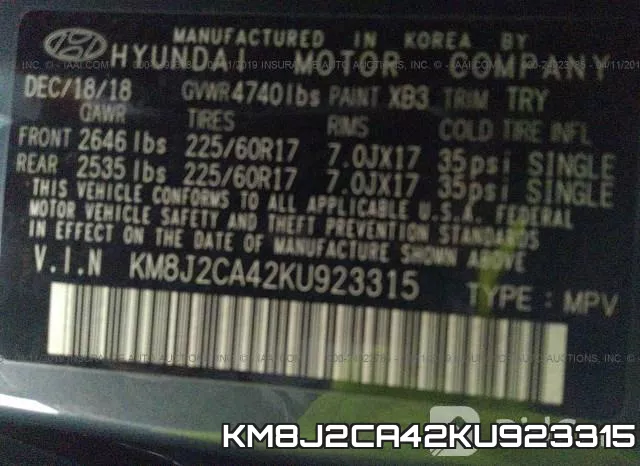 KM8J2CA42KU923315 фото 10