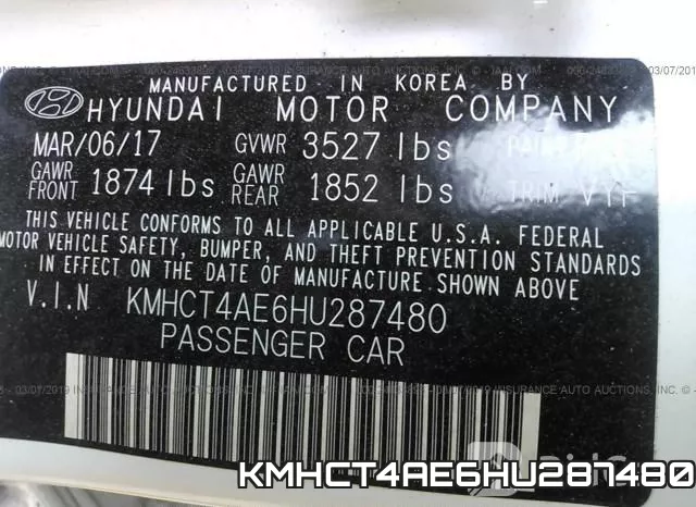 KMHCT4AE6HU287480 фото 9