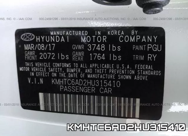 KMHTC6AD2HU315410 фото 10