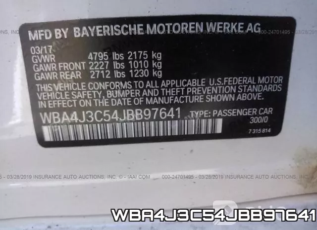 WBA4J3C54JBB97641 фото 10