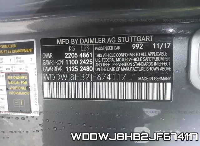WDDWJ8HB2JF674117 фото 10