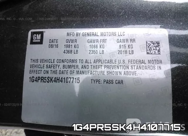 1G4PR5SK4H4107715 фото 10