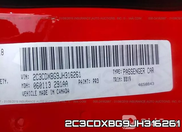 2C3CDXBG9JH316261 фото 10
