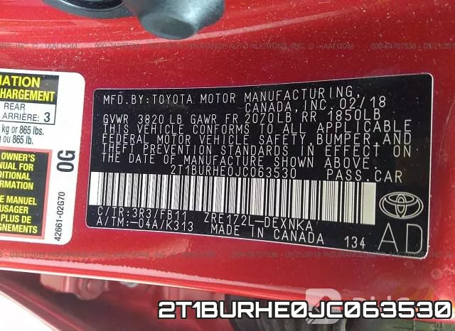 2T1BURHE0JC063530 фото 10