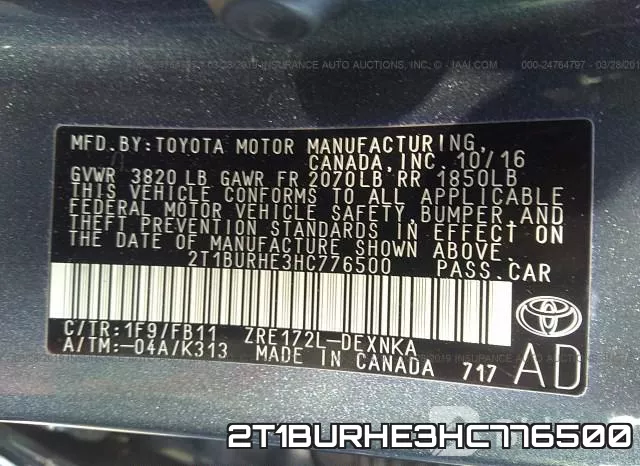 2T1BURHE3HC776500 фото 10