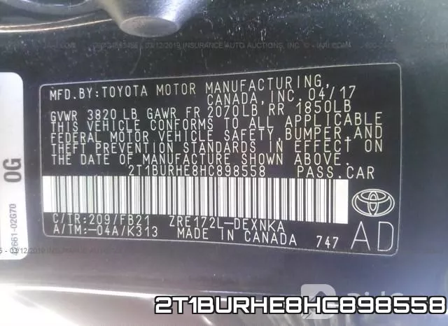 2T1BURHE8HC898558 фото 10