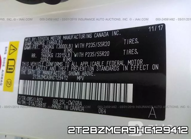 2T2BZMCA9HC129412 фото 10