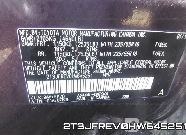 2T3JFREV0HW645251 фото 10