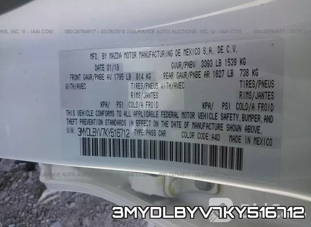 3MYDLBYV7KY516712 фото 10