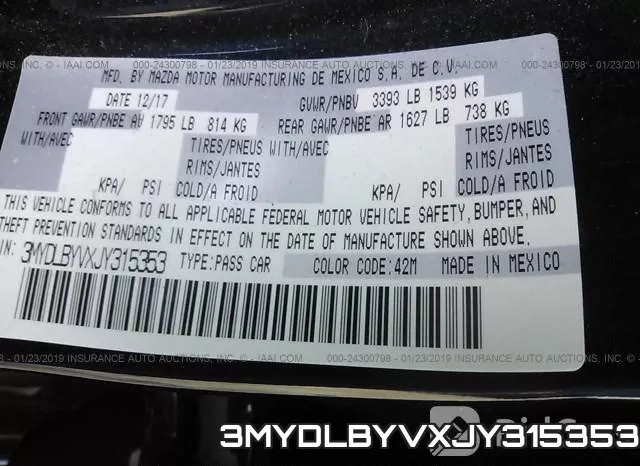 3MYDLBYVXJY315353 фото 8