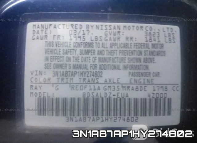 3N1AB7AP1HY274802 фото 10