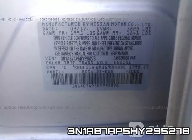 3N1AB7AP5HY295278 фото 7