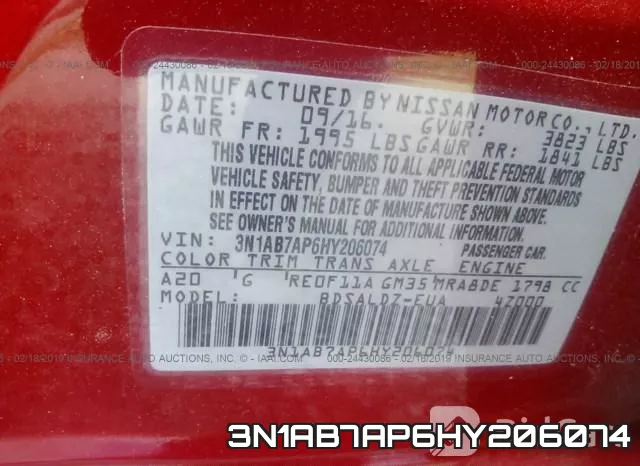 3N1AB7AP6HY206074 фото 10