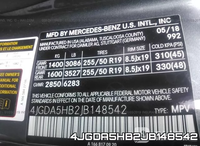 4JGDA5HB2JB148542 фото 10