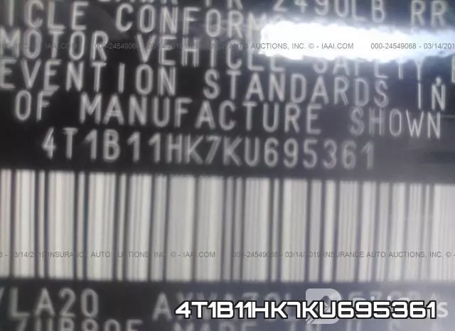 4T1B11HK7KU695361 фото 10