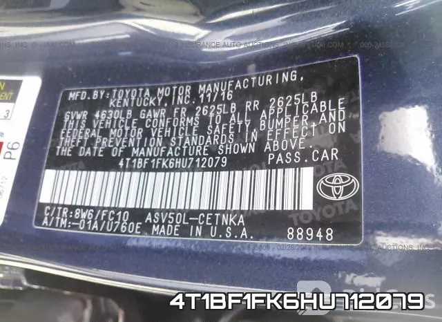 4T1BF1FK6HU712079 фото 10