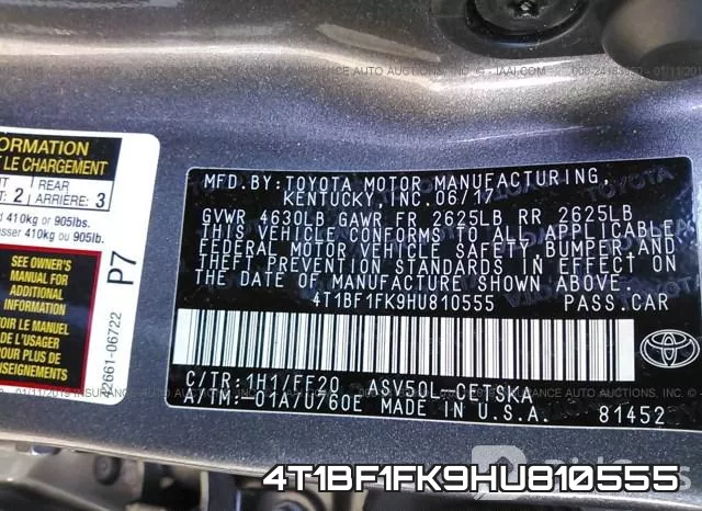 4T1BF1FK9HU810555 фото 10
