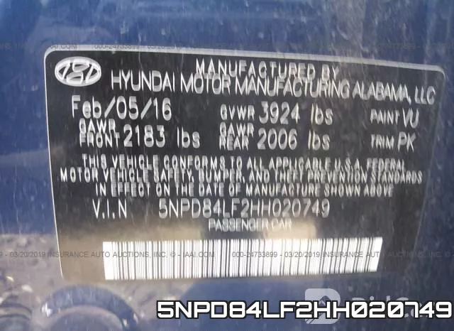5NPD84LF2HH020749 фото 8