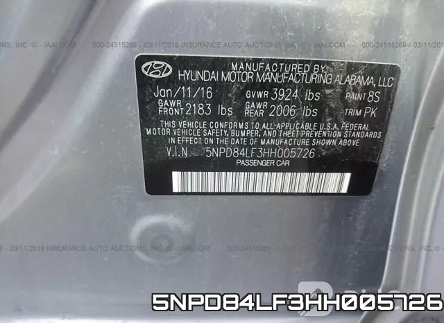 5NPD84LF3HH005726 фото 10