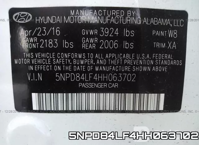 5NPD84LF4HH063702 фото 10