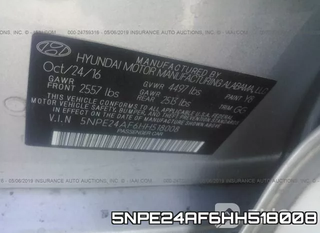 5NPE24AF6HH518008 фото 10