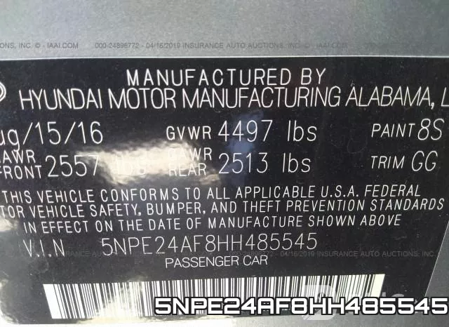 5NPE24AF8HH485545 фото 10