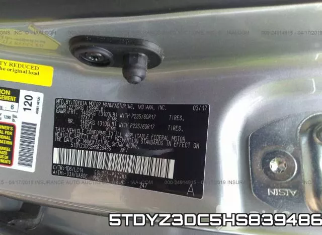 5TDYZ3DC5HS839486 фото 10