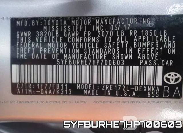 5YFBURHE7HP700603 фото 10