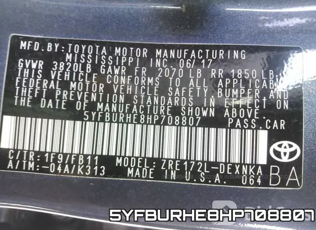 5YFBURHE8HP708807 фото 10