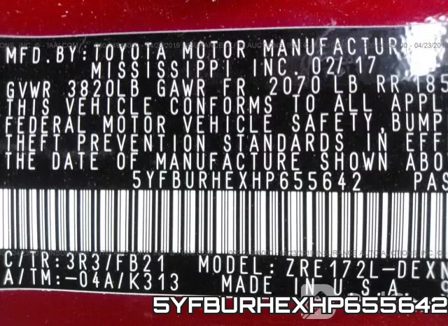 5YFBURHEXHP655642 фото 10