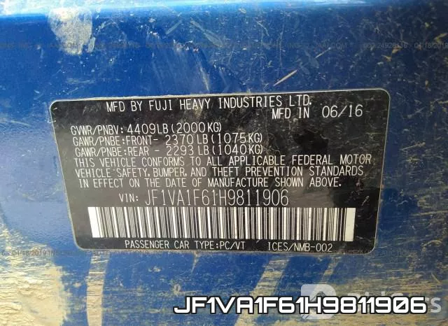 JF1VA1F61H9811906 фото 10