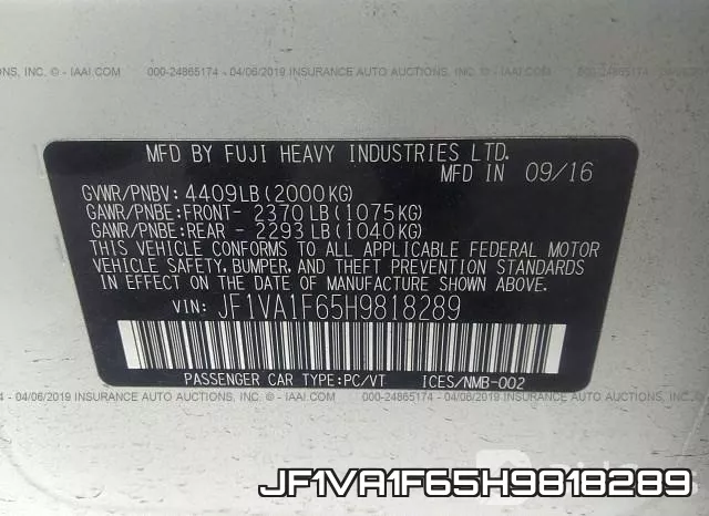 JF1VA1F65H9818289 фото 10