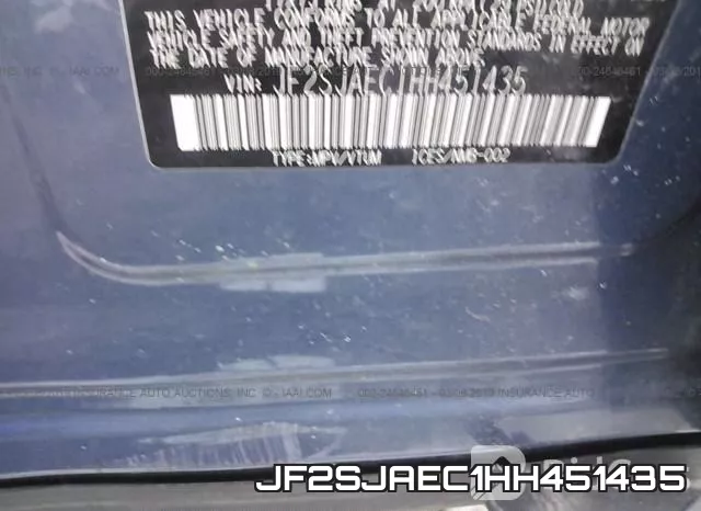 JF2SJAEC1HH451435 фото 10