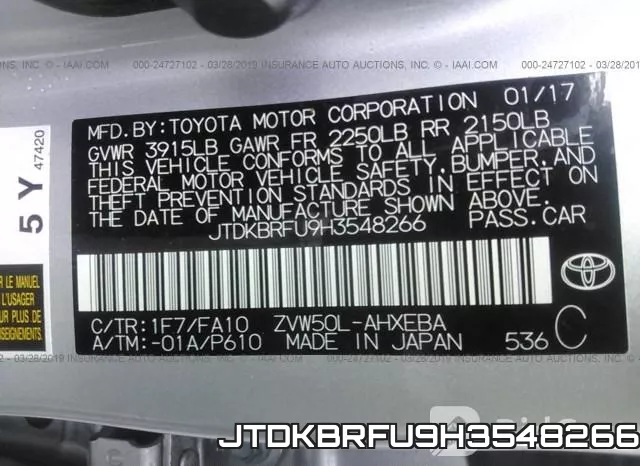 JTDKBRFU9H3548266 фото 10