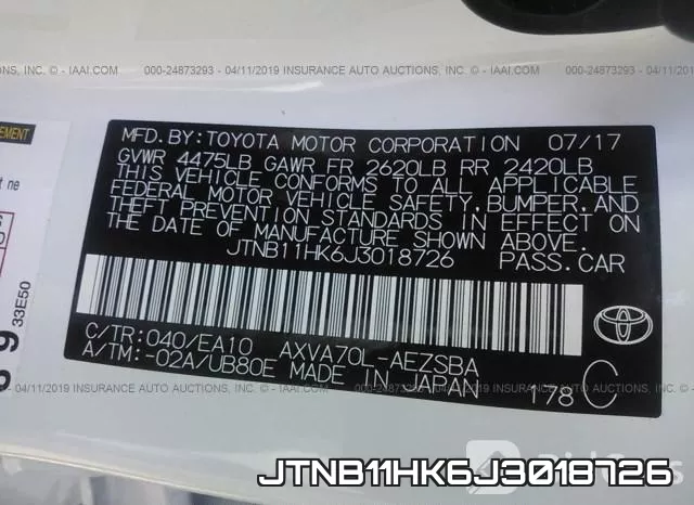 JTNB11HK6J3018726 фото 10