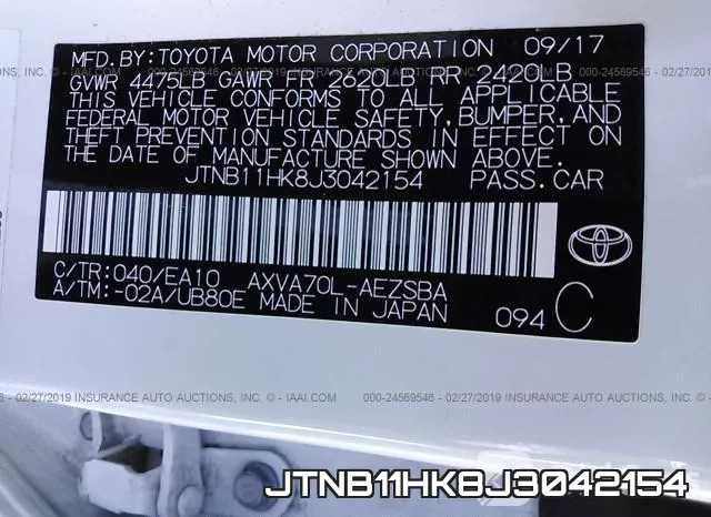 JTNB11HK8J3042154 фото 10
