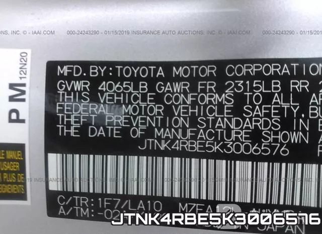 JTNK4RBE5K3006576 фото 9