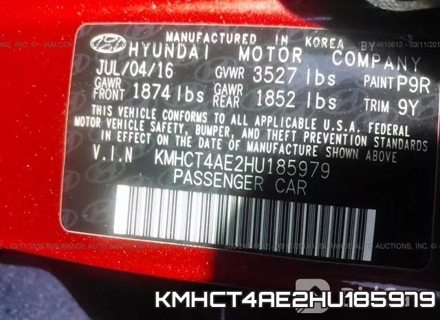 KMHCT4AE2HU185979 фото 10
