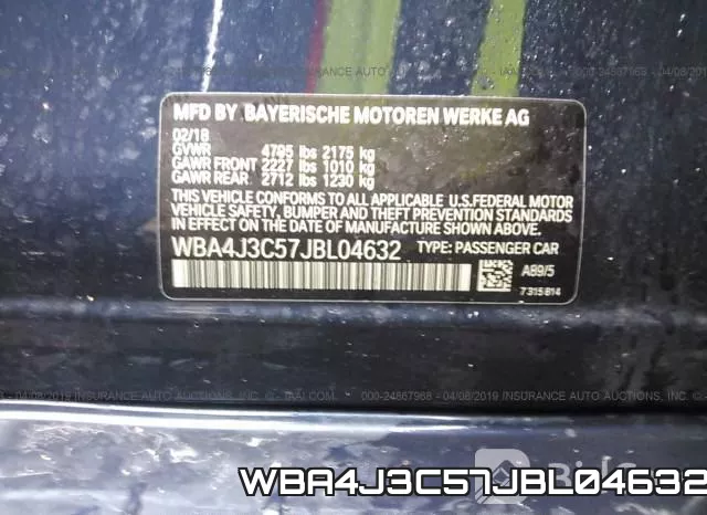 WBA4J3C57JBL04632 фото 10