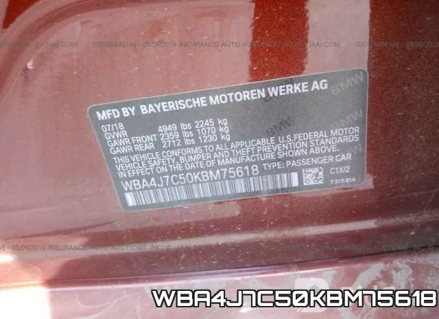 WBA4J7C50KBM75618 фото 10