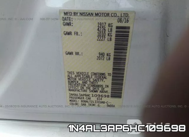1N4AL3AP6HC109698 фото 10